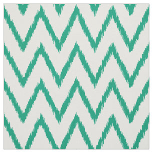 Matig chic textured green ikat chevron patroon stof