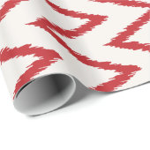 Matig chic textured Red ikat chevron Patroon Cadeaupapier (Rol Hoek)