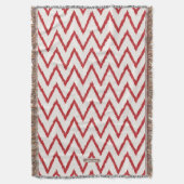 Matig chic textured Red ikat chevron Patroon Deken (Voorkant Verticaal)