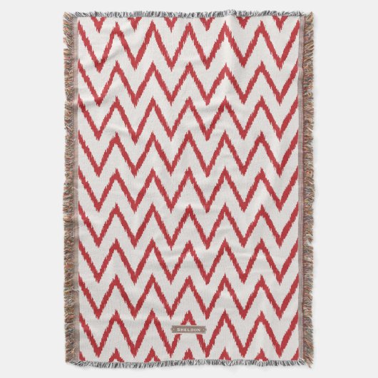 Matig chic textured Red ikat chevron Patroon Deken (Voorkant Verticaal)
