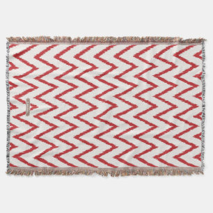 Matig chic textured Red ikat chevron Patroon Deken