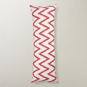 Matig chic textured Red ikat chevron Patroon Lichaamskussen (Achterkant (Verticaal))
