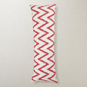Matig chic textured Red ikat chevron Patroon Lichaamskussen (Voorkant Verticaal)
