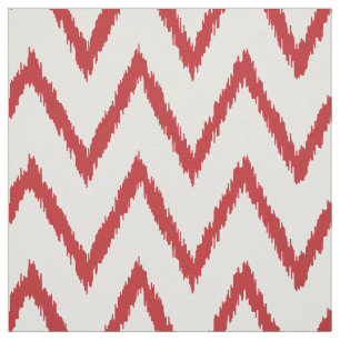 Matig chic textured Red ikat chevron Patroon Stof