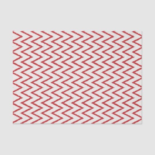 Matig chic textured Red ikat chevron Patroon Tissuepapier (Voorkant)