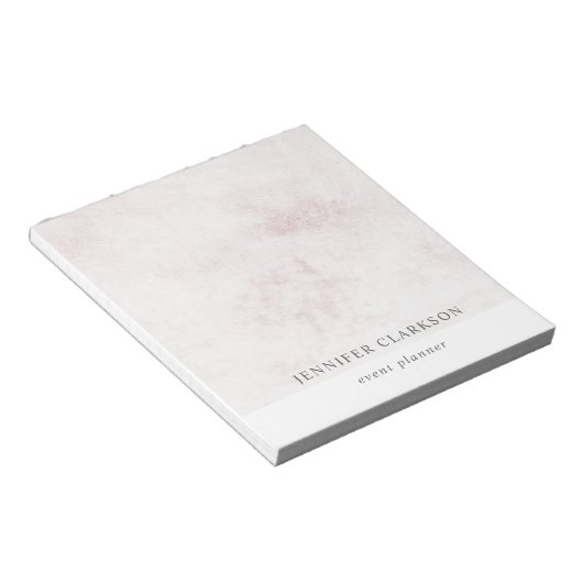 Matig chic White geborsteld marmer gepersonaliseer Notitieblok (Schuin)