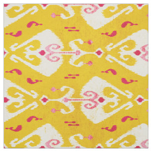 Matig chic yellow roze ikat-patroon stof
