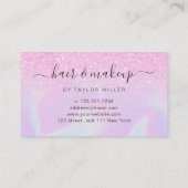 Matig chick ombre paarse holografisch kapster visitekaartje (Achterkant)