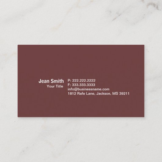 Matig chocolaatweekje visitekaartje (Achterkant)