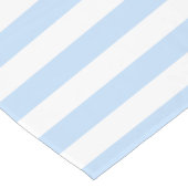 Matig chroomblauw en wit strempatroon korte tafelloper (Hoek)