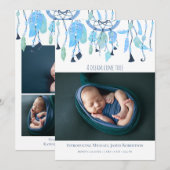 Matig collage Foto Baby Blue Dream Catcher Birth Aankondiging (Voorkant / Achterkant)