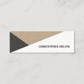 Matig Cool Kraft Paper Grey White Geometric Mini Visitekaartje (Voorkant)