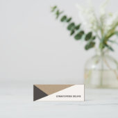 Matig Cool Kraft Paper Grey White Geometric Mini Visitekaartje (Staand voorkant)