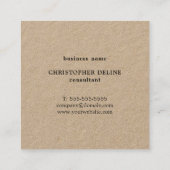 Matig Cool Kraft Paper Grey White Geometric Vierkante Visitekaartje (Achterkant)