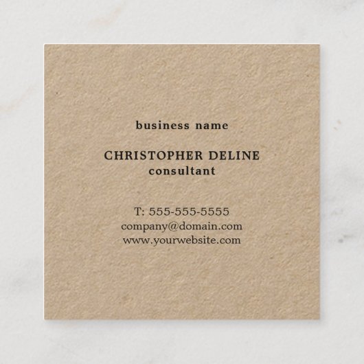 Matig Cool Kraft Paper Grey White Geometric Vierkante Visitekaartje (Achterkant)