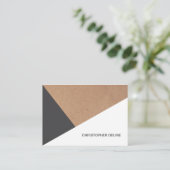 Matig Cool Kraft Paper Grey White Geometric Visitekaartje (Staand voorkant)