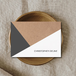 Matig Cool Kraft Paper Grey White Geometric Visitekaartje