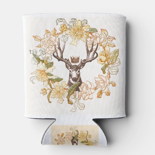 Matig Deer Rustic Roze bloem Blikjeskoeler (Achterkant)