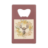 Matig  Deer Rustic Roze bloem Creditkaart Flessenopener (Voorkant)