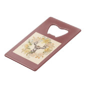 Matig  Deer Rustic Roze bloem Creditkaart Flessenopener (Voorkant Gekanteld)