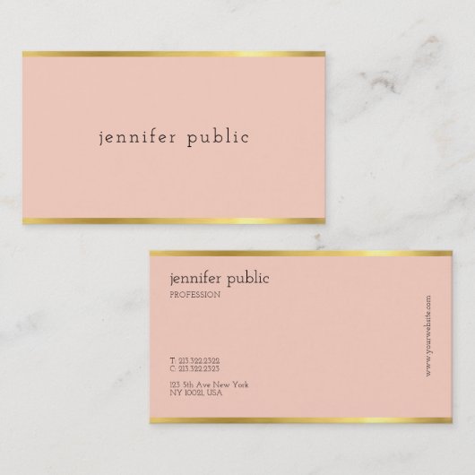 Matig design elegant kleurengouden opbergplaats visitekaartje (Voorkant / Achterkant)