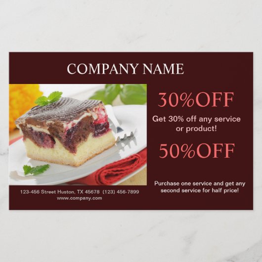 Matig dessert cupcake bakkerij flyer (Voorkant)