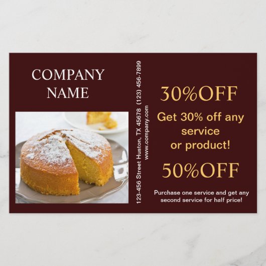 Matig dessert cupcake bakkerij flyer (Voorkant)