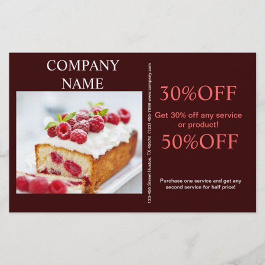 Matig dessert cupcake bakkerij flyer (Voorkant)