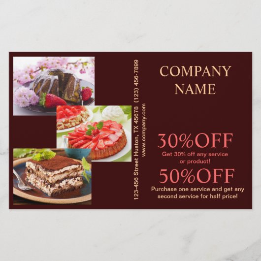 Matig dessert cupcake bakkerij flyer (Voorkant)