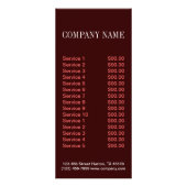 Matig dessert cupcake bakkerij reclamekaart (Achterkant)