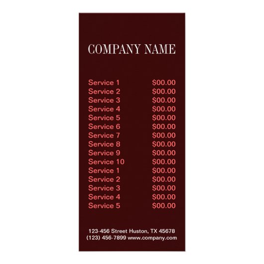 Matig dessert cupcake bakkerij reclamekaart (Achterkant)