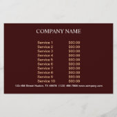 Matig dessertaart bakkerij flyer (Achterkant)