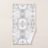 Matig donkergrijs wit marmer patroon bad handdoek (Handdoek)