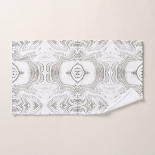 Matig donkergrijs wit marmer patroon bad handdoek (Handdoek)