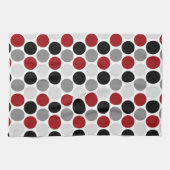 Matig donkergrijs zwarte cirkels keukenhanddoeken (Horizontaal)