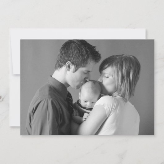 Matig Dream Two Photo Baby Boy Aankondiging (Achterkant)