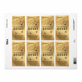 Matig druppelt gouden bijenhoningpot op etiket (Full Sheet)