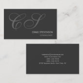 Matig eenvoudig grijs monogram Visitekaartje (Voorkant / Achterkant)