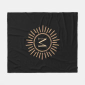 Matig eenvoudig kleurrijk zwart monogram goud fleece deken (Voorkant (Horizontaal))
