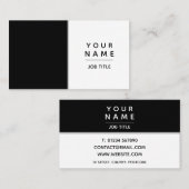 Matig eenvoudig zwart-wit kleurenblok visitekaartje (Voorkant / Achterkant)
