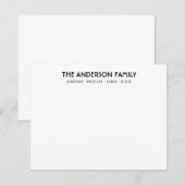 Matig eenvoudige bloknaam notitiekaartje (Voorkant / Achterkant)