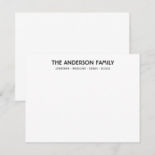 Matig eenvoudige bloknaam notitiekaartje (Voorkant / Achterkant)