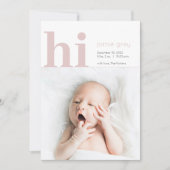 Matig eenvoudige Hallo baby Girl - Aankondiging ge (Voorkant)