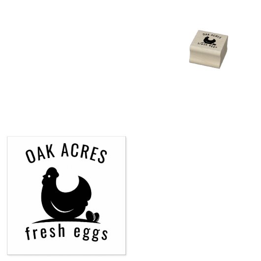 Matig ei-stempel voor kippenmonogram rubberstempel (Gestempeld)