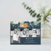 Matig elegant afstuderen fotocollage aankondigingskaart (Staand voorkant)