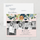 Matig elegant afstuderen fotocollage aankondigingskaart (Voorkant / Achterkant)