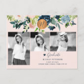 Matig elegant afstuderen fotocollage aankondigingskaart (Voorkant)