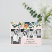 Matig elegant afstuderen fotocollage aankondigingskaart (Staand voorkant)