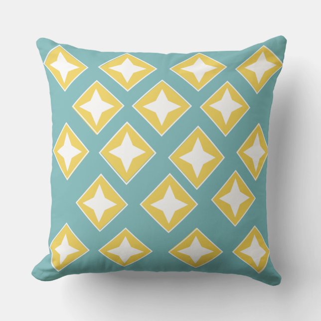 Matig elegant blauw wit patroon schattig kussen (Voorkant)