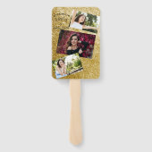 Matig elegant chic black en goudzoet 16 hand f handwaaier (Achterkant)